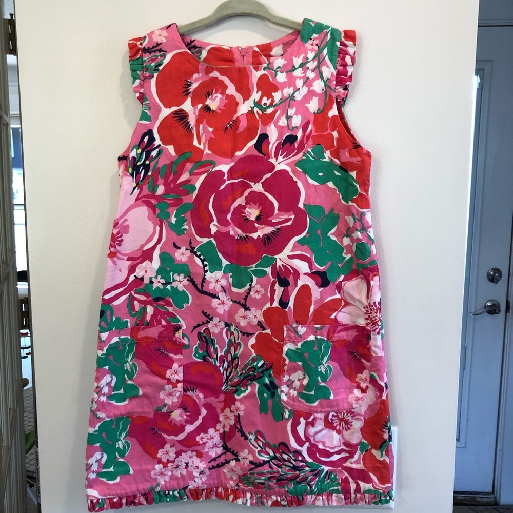 Lilly Pulitzer floral ruffle dress EUC